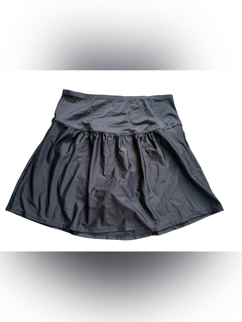 Island Escape Black Gathered Swim Skirt